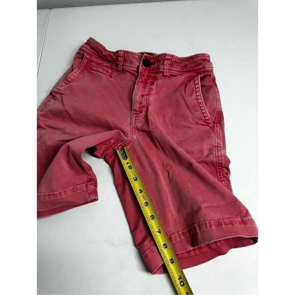 American Eagle Shorts Mens Red/Pink Sz 26 Longer Length Chino Zip Pockets Cotton - Picture 6 of 9